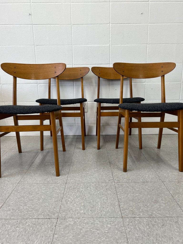 Teak dining chair set (4)