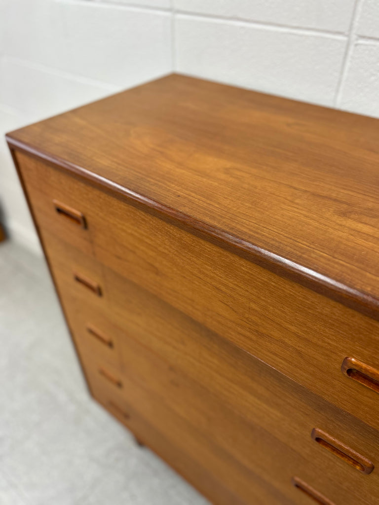 Teak highboy dresser
