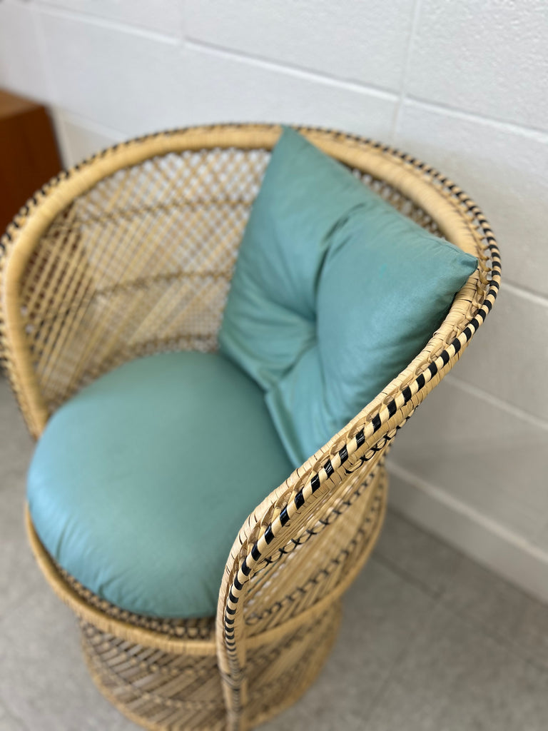 Small wicker peacock chair
