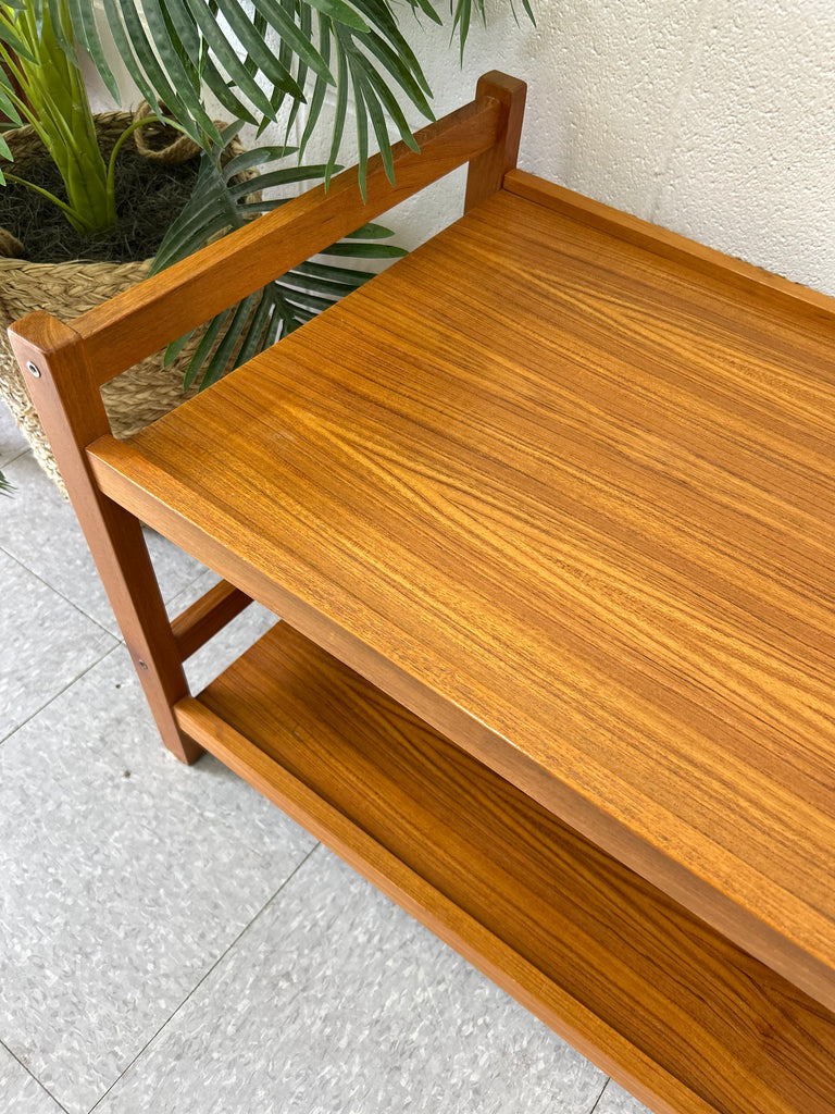 Tiered teak table