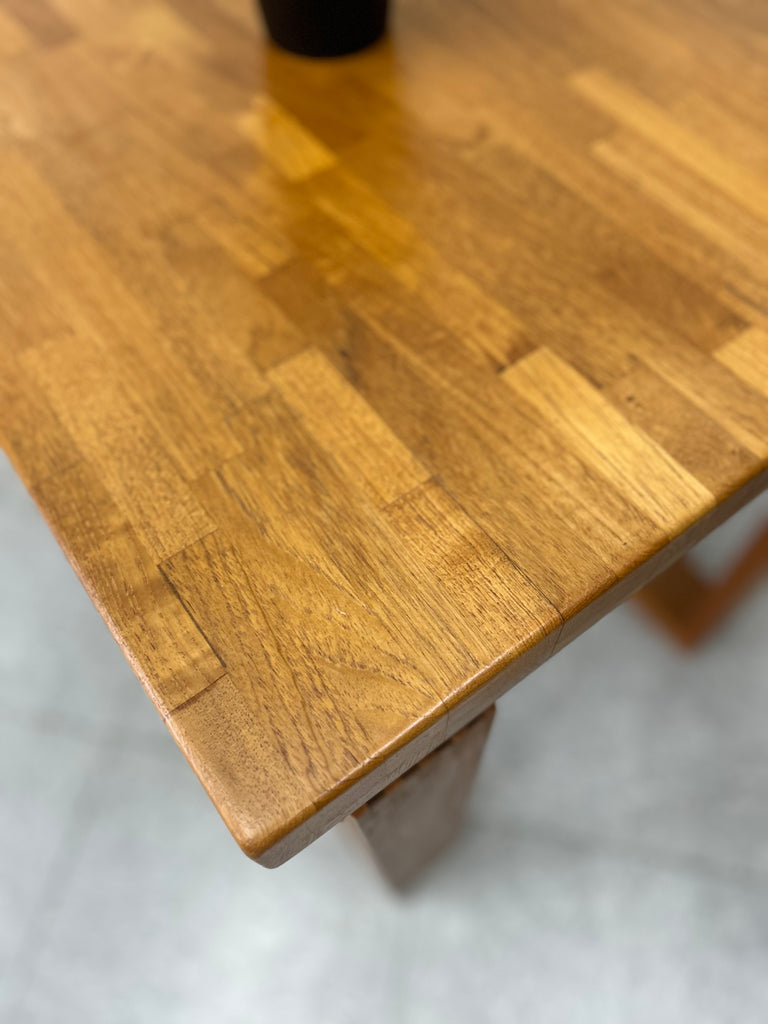 Solid teak end table