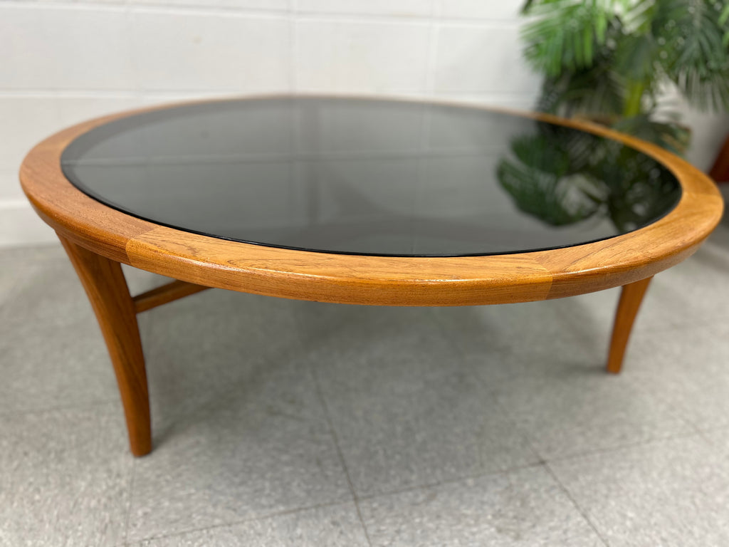 Teak and glass coffee table
