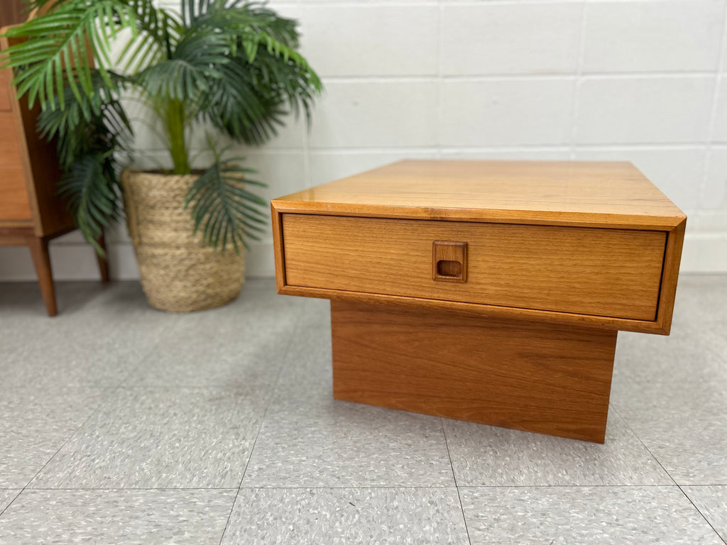 Teak end table with drawer