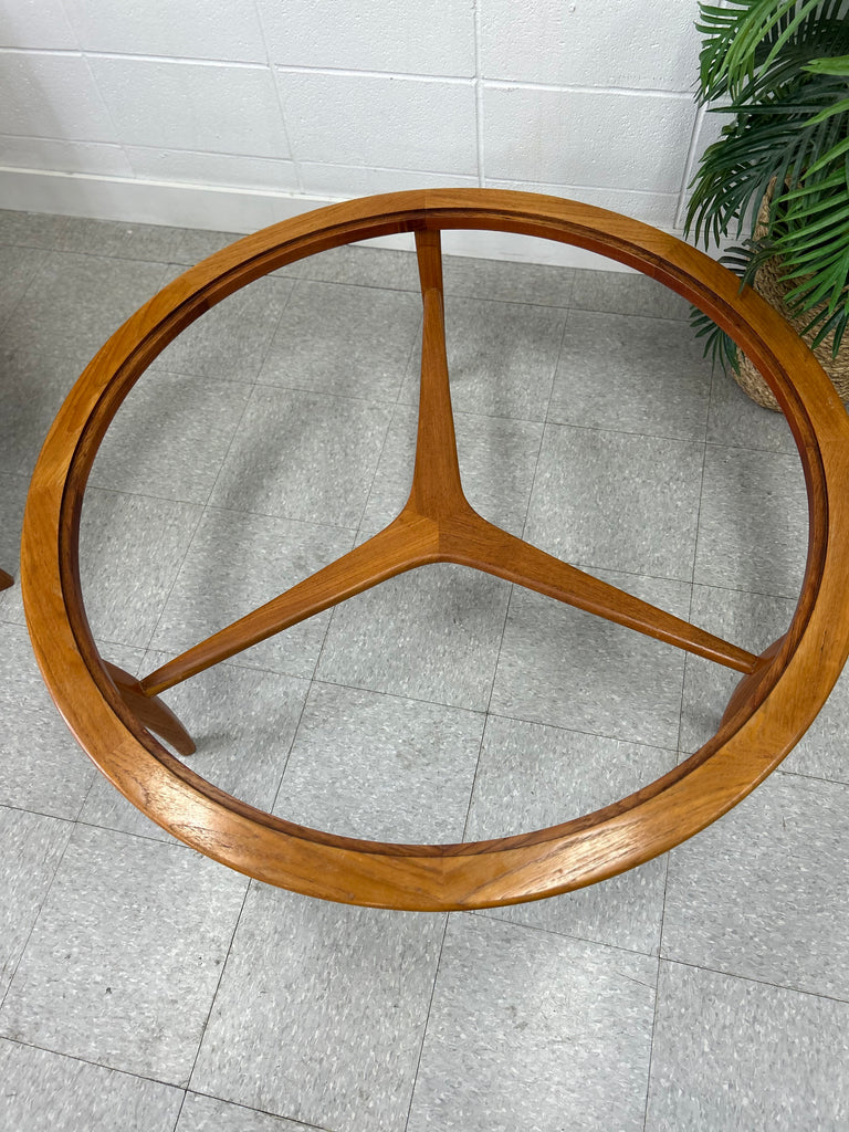 Teak and glass coffee table
