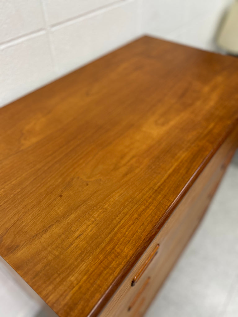 Teak highboy dresser