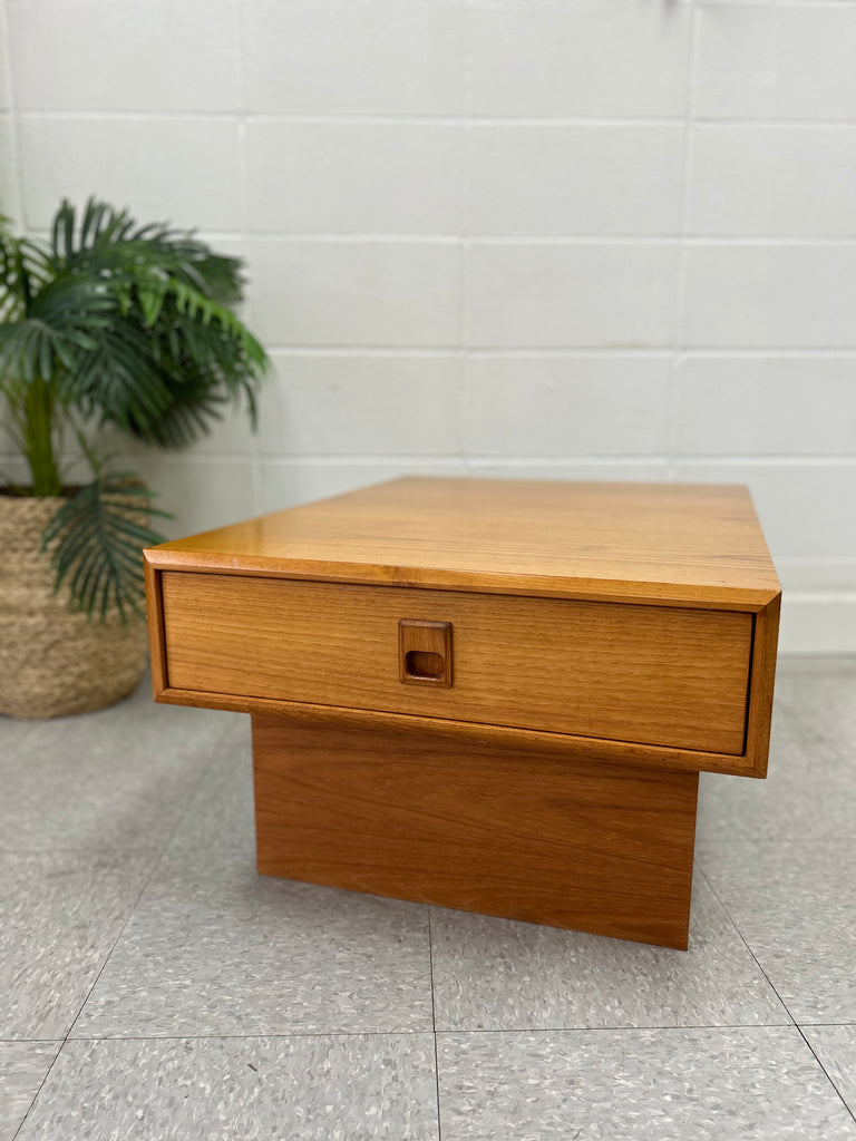 Teak end table with drawer