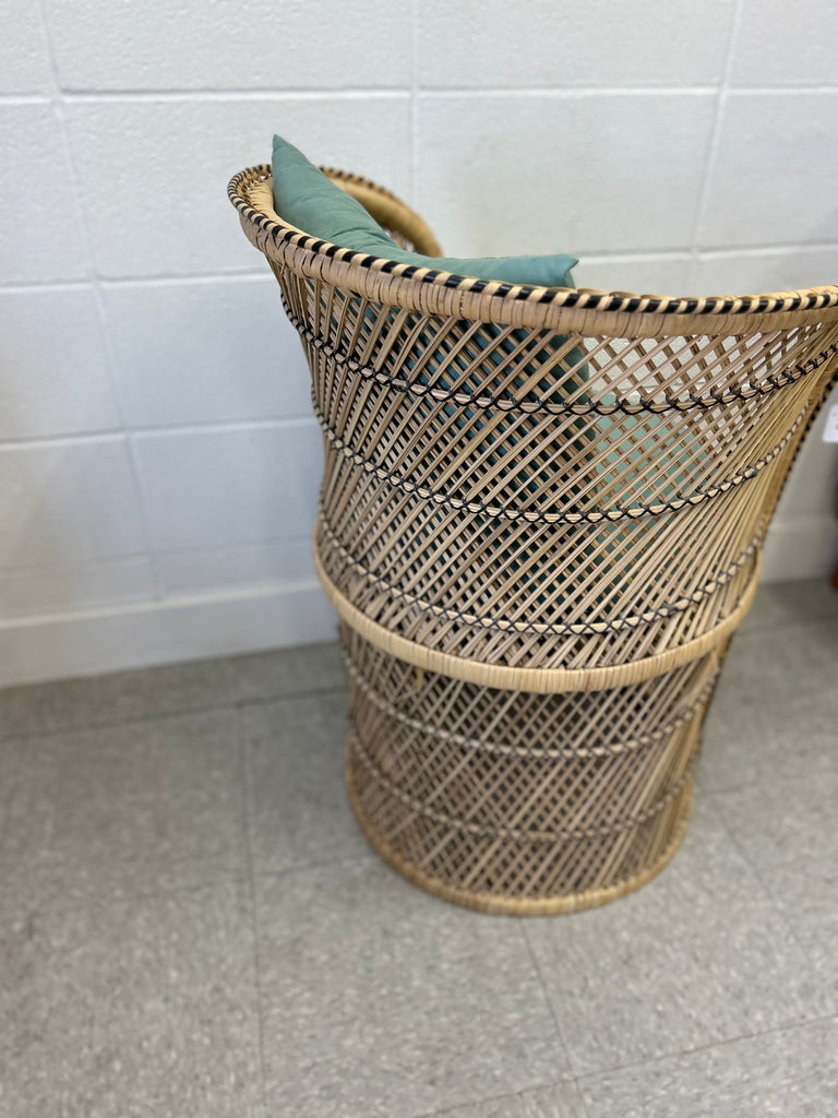 Small wicker peacock chair