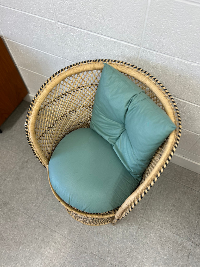 Small wicker peacock chair