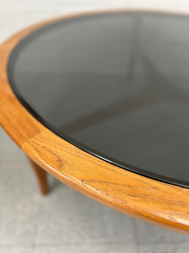 Teak and glass coffee table