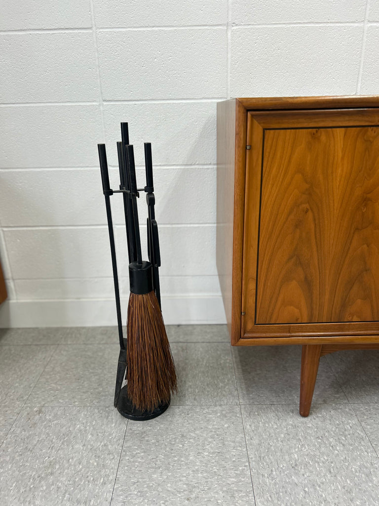 Midcentury fireplace set