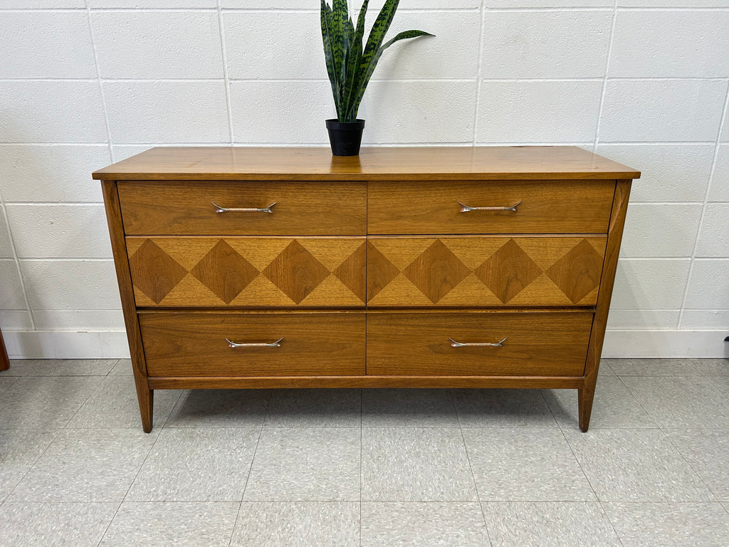 Walnut 6 drawer dresser