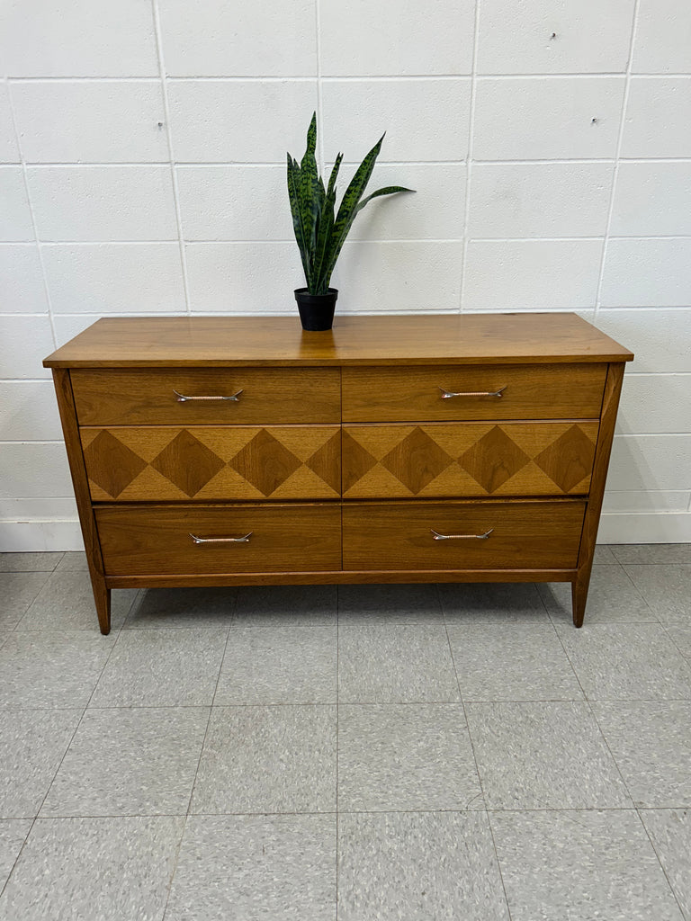 Walnut 6 drawer dresser
