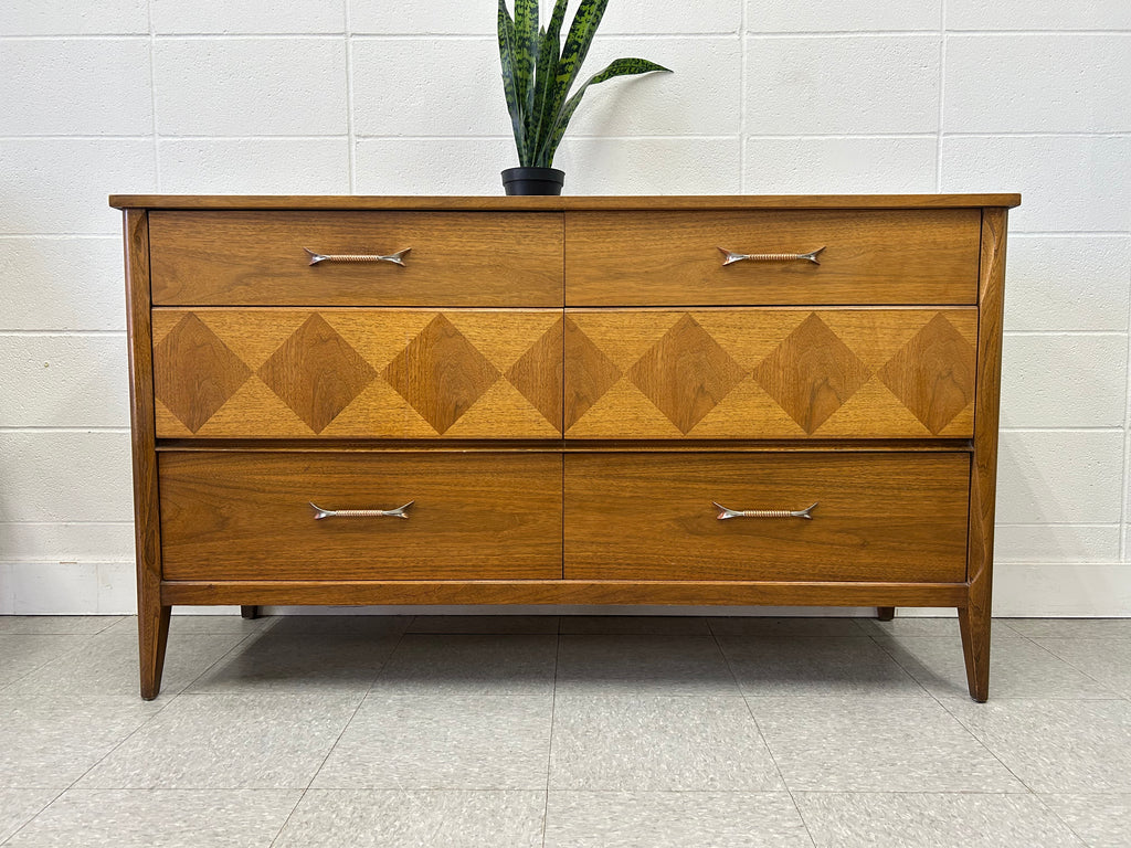 Walnut 6 drawer dresser
