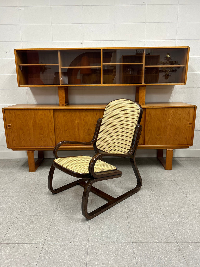 Cane bentwood lounge chair