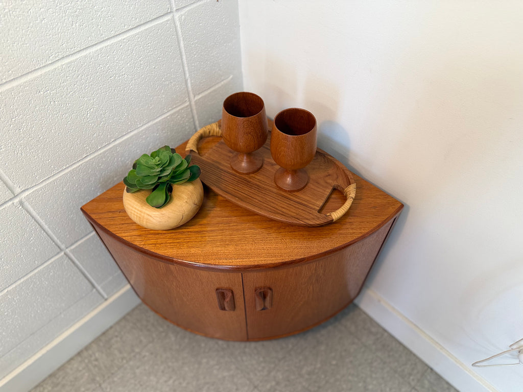 Teak corner cabinet