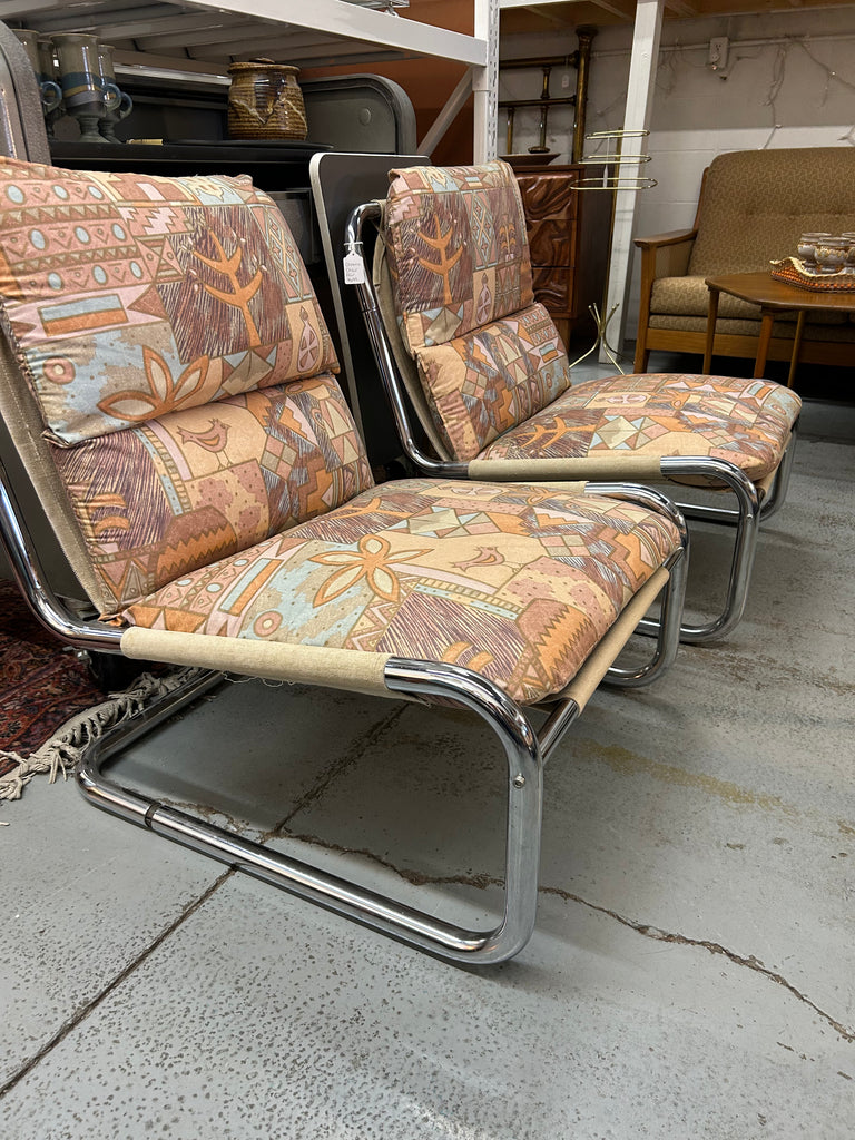 Chrome chair pair
