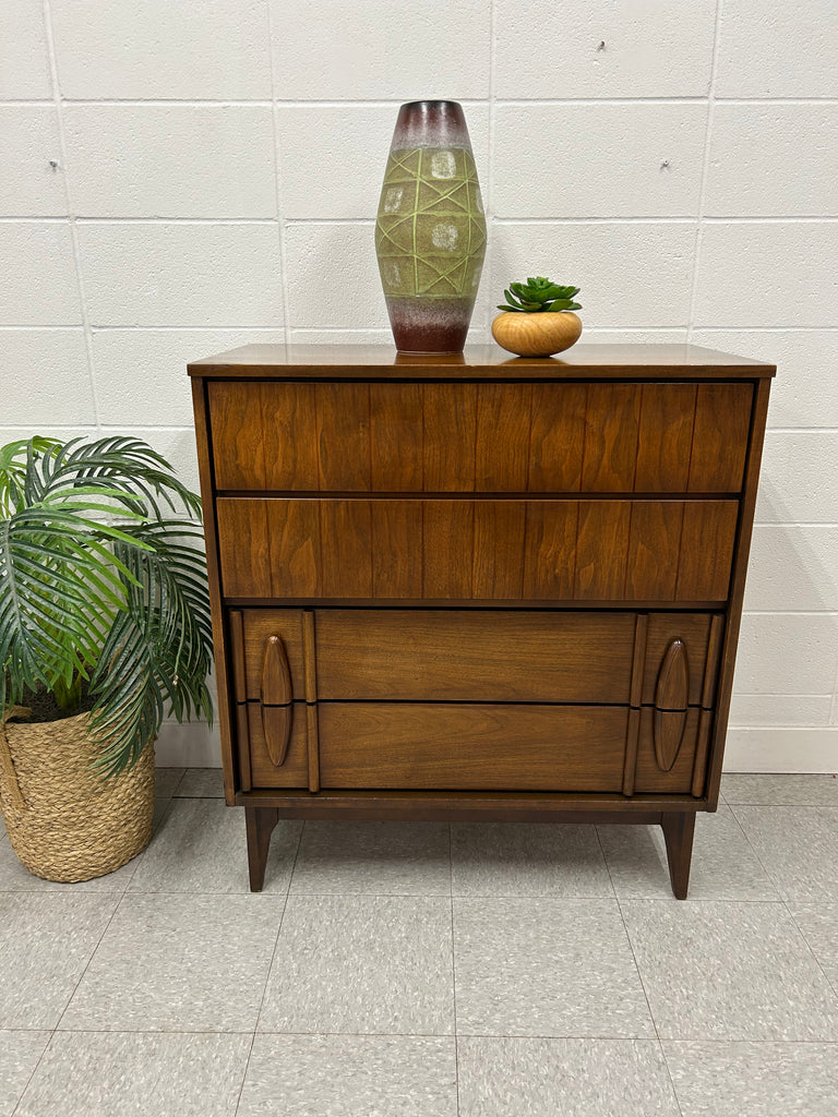 Walnut tall boy dresser