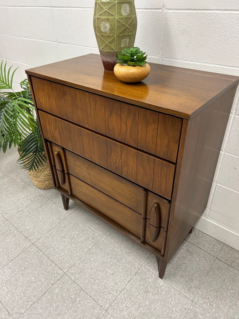 Walnut tall boy dresser