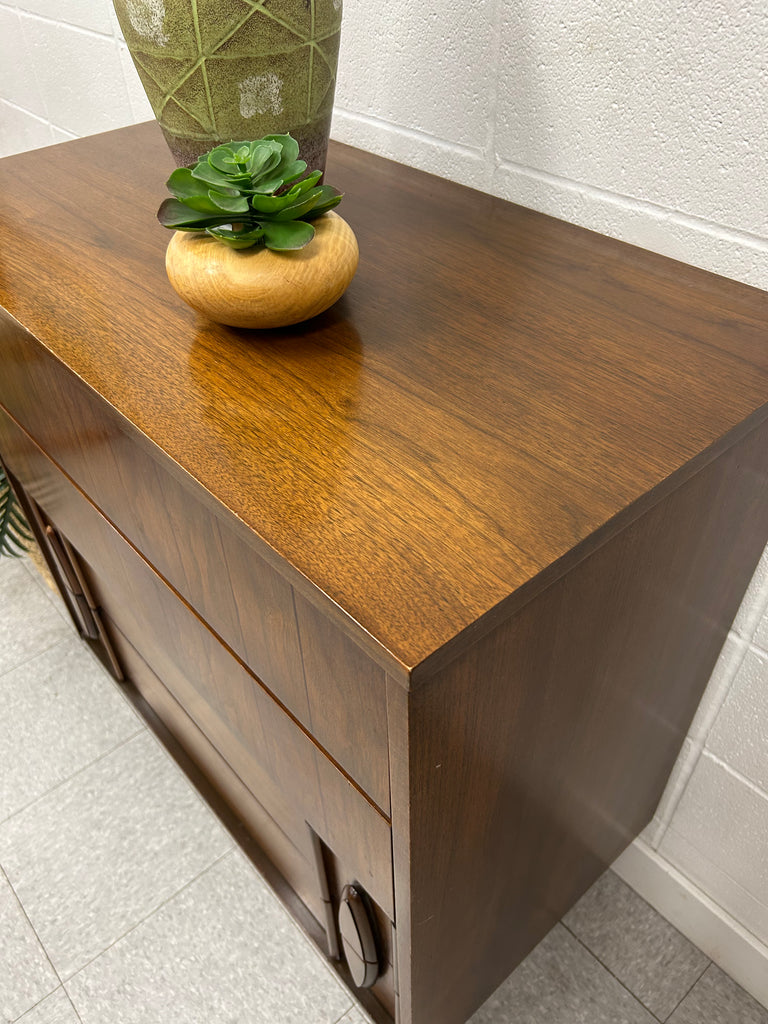 Walnut tall boy dresser