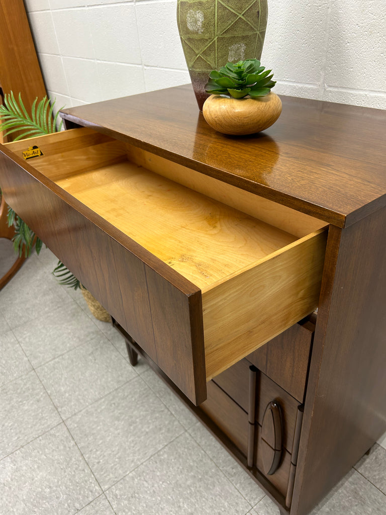 Walnut tall boy dresser