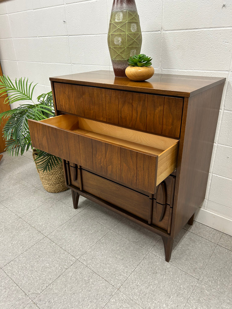 Walnut tall boy dresser