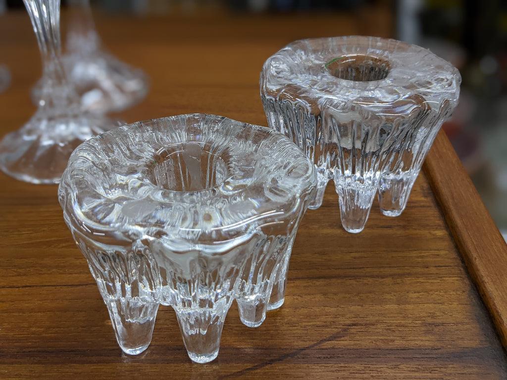 Norway crystal candle holder pair